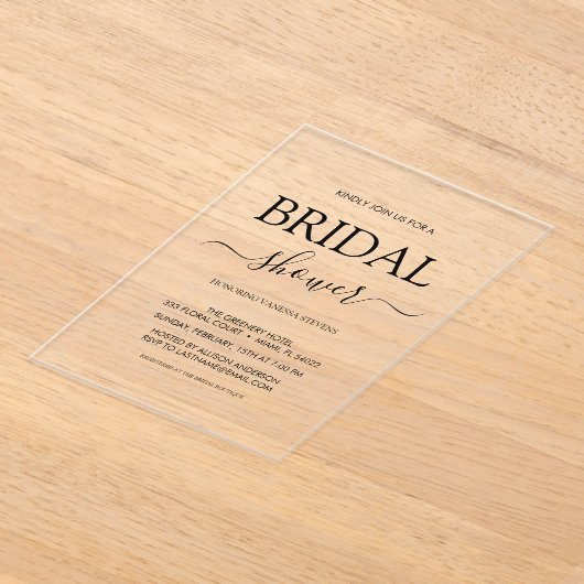 Eenvoudig Vrijgezellenfeest Acryl Uitnodigingen (Laagn)