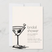 Eenvoudig Vrijgezellenfeest Uitnodigen met Martini Kaart (Voorkant)