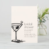 Eenvoudig Vrijgezellenfeest Uitnodigen met Martini Kaart (Staand voorkant)