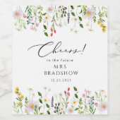 Eenvoudig vrijgezellenfeest van wildfowers wijn etiket (Enkel label)