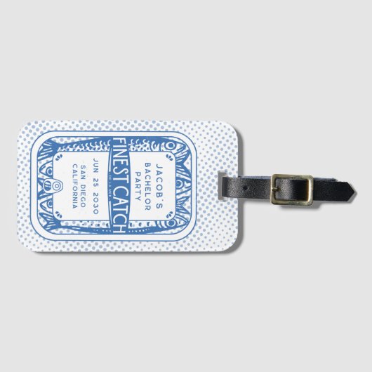 Eenvoudig vrijgezellenfeest Vist jongens weekendje Bagagelabel (Voorkant (horizontaal))