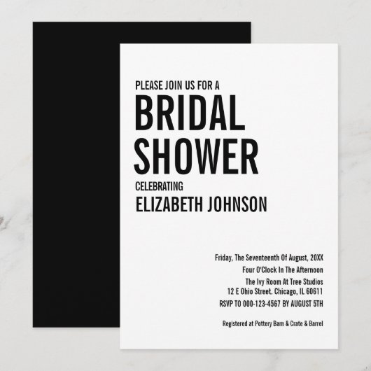 Eenvoudig Vrijgezellenfeest voor typografie Kaart (Voorkant / Achterkant)