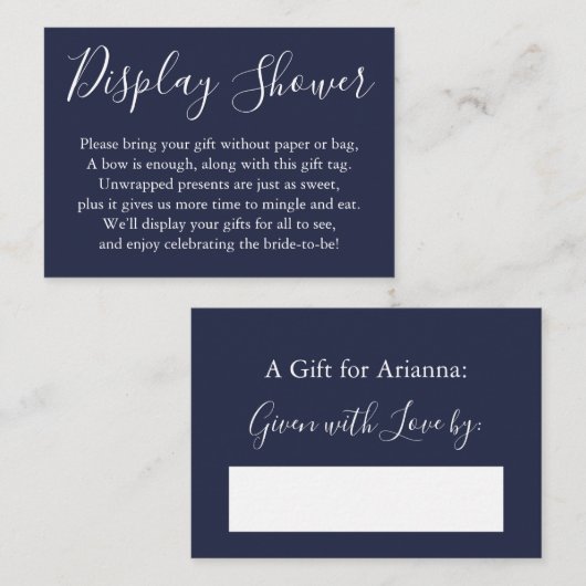 Eenvoudig Vrijgezellenfeest wit en marineblauw Informatiekaartje (Voorkant / Achterkant)