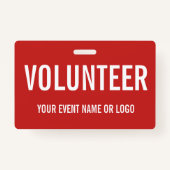 Eenvoudig Vrijwilliger Red White Corporate Logo Ev Badge (Achterkant)