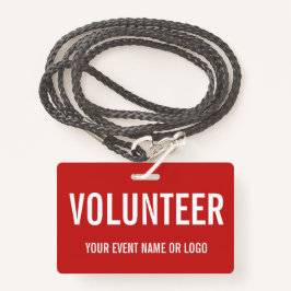 Eenvoudig Vrijwilliger Red White Corporate Logo Ev Badge