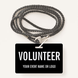 Eenvoudig vrijwilligerswerk zwart wit evenement badge