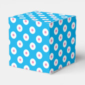 Eenvoudig & vrolijk blauw, wit en roze polka gesti bedankdoosjes (Achterkant)