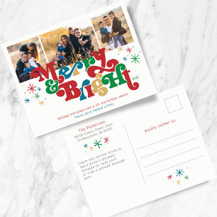 Eenvoudig vrolijk en helder foto vakantie Briefkaa Feestdagenkaart