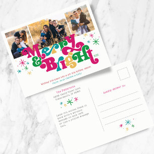 Eenvoudig vrolijk en helder foto vakantie Briefkaa Feestdagenkaart