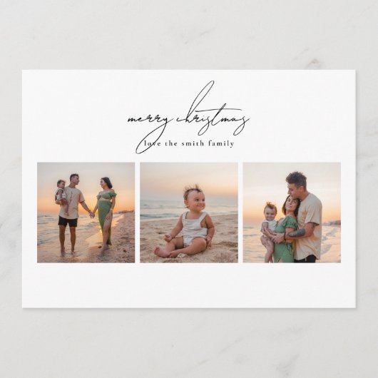 Eenvoudig vrolijk kerstfeest | 6 fotocollage geluk feestdagenkaart (Voorkant)