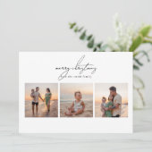 Eenvoudig vrolijk kerstfeest | 6 fotocollage geluk feestdagenkaart (Staand voorkant)