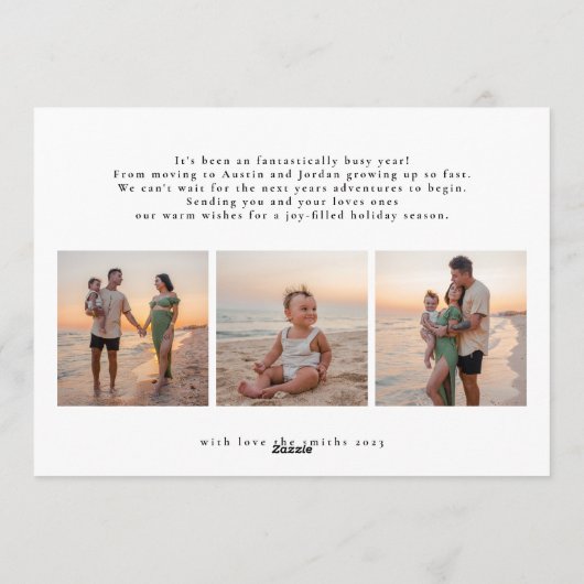 Eenvoudig vrolijk kerstfeest | 6 fotocollage geluk feestdagenkaart (Achterkant)