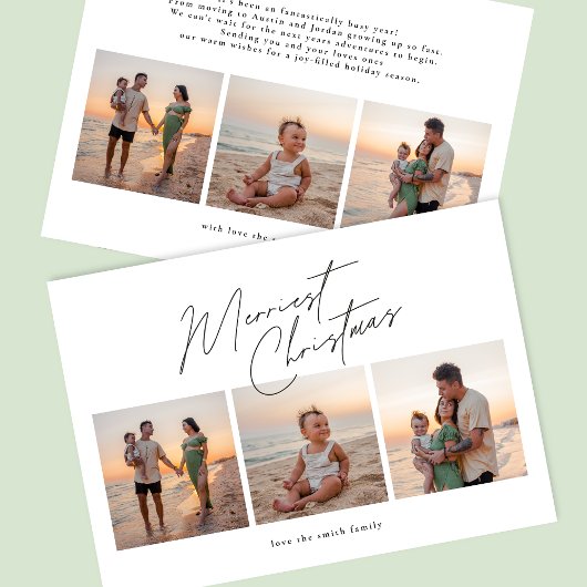 Eenvoudig vrolijk kerstfeest | 6 fotocollage geluk feestdagenkaart