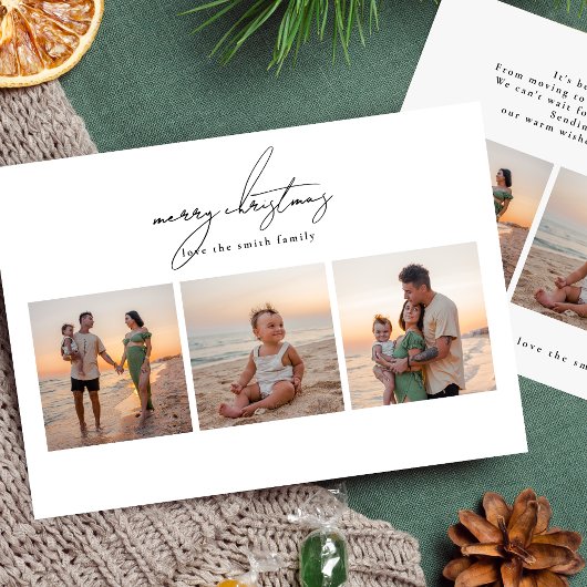 Eenvoudig vrolijk kerstfeest | 6 fotocollage geluk feestdagenkaart