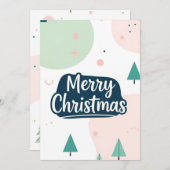 Eenvoudig vrolijk kerstfeest kaart (Voorkant / Achterkant)