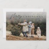 Eenvoudig vrolijk kerstscript 3 foto feestdagenkaart (Voorkant)