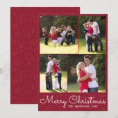 Eenvoudig vrolijk kerstscript 4 fotocollage feestdagenkaart (Voorkant / Achterkant)