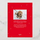 Eenvoudig vrolijk kerstscript twee foto's folie feestdagenkaart (Achterkant)