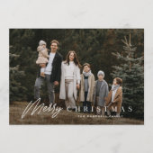 Eenvoudig vrolijk script 3 foto kerst feestdagenkaart (Voorkant)
