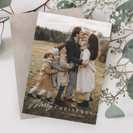 Eenvoudig vrolijk script 3 foto kerst feestdagenkaart