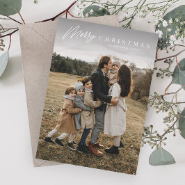 Eenvoudig vrolijk script 3 foto kerst feestdagenkaart