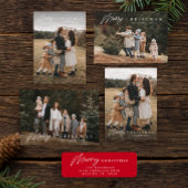 Eenvoudig vrolijk script 3 foto kerst feestdagenkaart