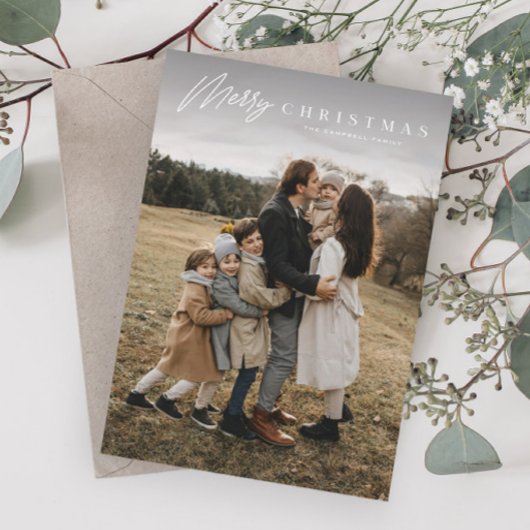 Eenvoudig vrolijk script 3 foto kerst feestdagenkaart