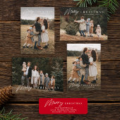 Eenvoudig vrolijk script 3 foto kerst feestdagenkaart