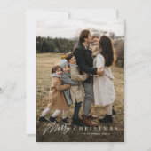 Eenvoudig vrolijk script 3 foto kerst feestdagenkaart (Voorkant)