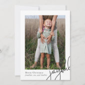 Eenvoudig vrolijk script Elegante fotocollage Feestdagenkaart (Voorkant)