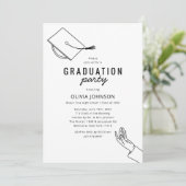 Eenvoudig Vrouw foto afstudeerfeest Kaart (Staand voorkant)