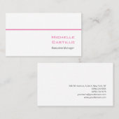 Eenvoudig Vrouwelijk Minimalistisch Roze Wit Visitekaartje (Voorkant / Achterkant)