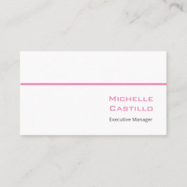 Eenvoudig Vrouwelijk Minimalistisch Roze Wit Visitekaartje