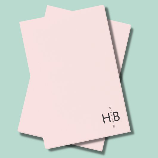 Eenvoudig Vrouwelijk Roze & Zwart Initiaal Monogra Post-it® Notes
