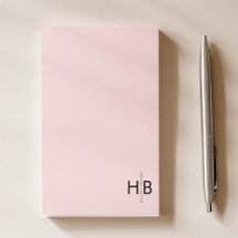 Eenvoudig Vrouwelijk Roze & Zwart Initiaal Monogra