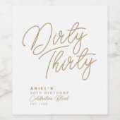 Eenvoudig vuil Dertig speciaal gepersonaliseerd vo Wijn Etiket (Enkel label)