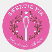 Eenvoudig, vun en minimaal stijlvolle bakkerij met ronde sticker (Voorkant)