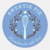 Eenvoudig, vun en minimaal stijlvolle bakkerij Whi Ronde Sticker (Voorkant)