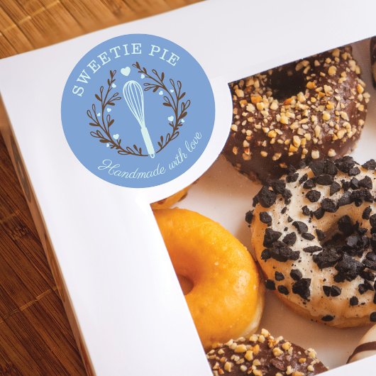 Eenvoudig, vun en minimaal stijlvolle bakkerij Whi Ronde Sticker