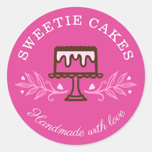 Eenvoudig, vun en minimaal stijlvolle bakkerijkroz ronde sticker (Voorkant)