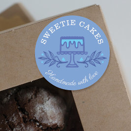 Eenvoudig, vun en minimaal stijlvolle bakkerijktas ronde sticker