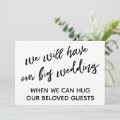 Eenvoudig wanneer we je kunnen knuffelen uitgestel kaart (Staand voorkant)