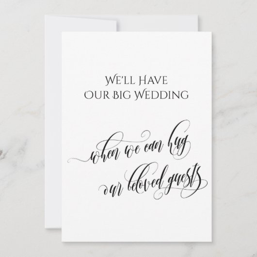 Eenvoudig wanneer we je kunnen knuffelen uitgestel kaart (Voorkant)