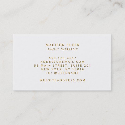 Eenvoudig Warm White — legant Professional Visitekaartje (Achterkant)