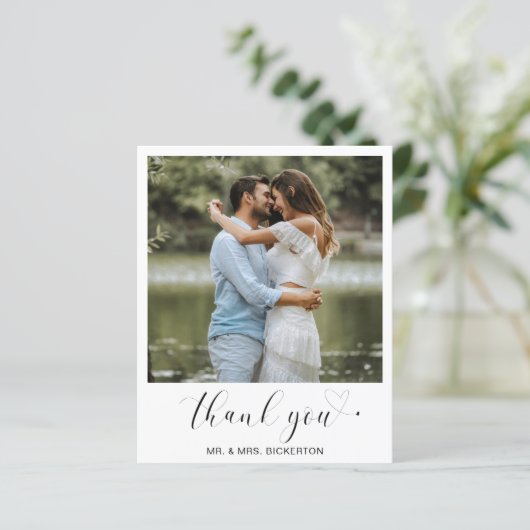 Eenvoudig warmtefotobudget bruiloft Hartelijk dank (Staand voorkant)