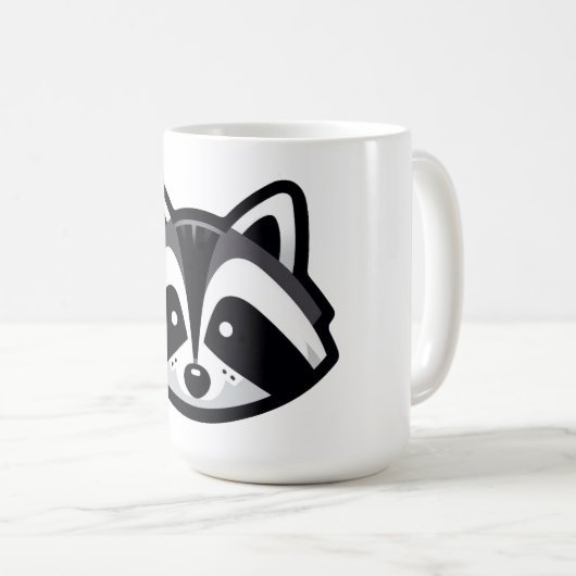 Eenvoudig wasbeerontwerp koffiemok (Voorkant rechts)