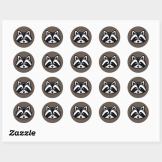 Eenvoudig wasbeerontwerp ronde sticker
