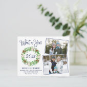 Eenvoudig wat een jaar kerstfeestdag groet briefkaart (Staand voorkant)