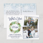 Eenvoudig wat een jaar kerstfeestdag groet briefkaart (Voorkant / Achterkant)