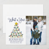 Eenvoudig wat een jaar kerstfoto-groet feestdagenkaart (Voorkant / Achterkant)